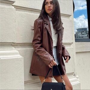 Princess Polly Chocolate Faux Leather Jacket